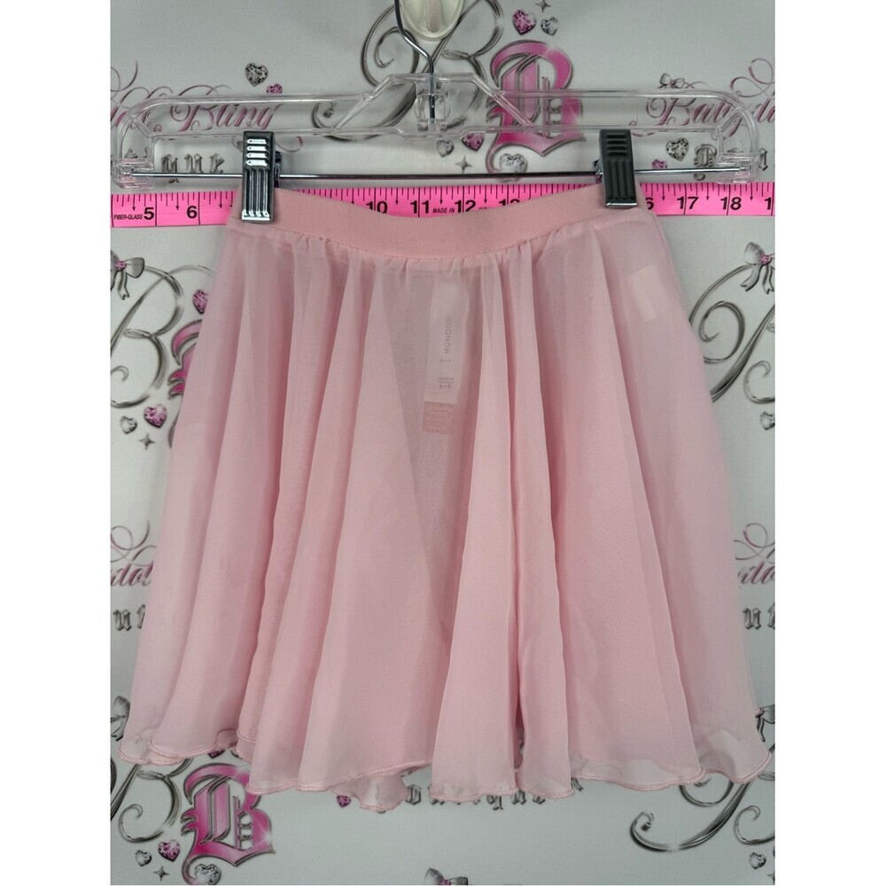 Mondor skirt dance sheet Girls' Pale Pink Chiffon Skirt with Elastic Waist